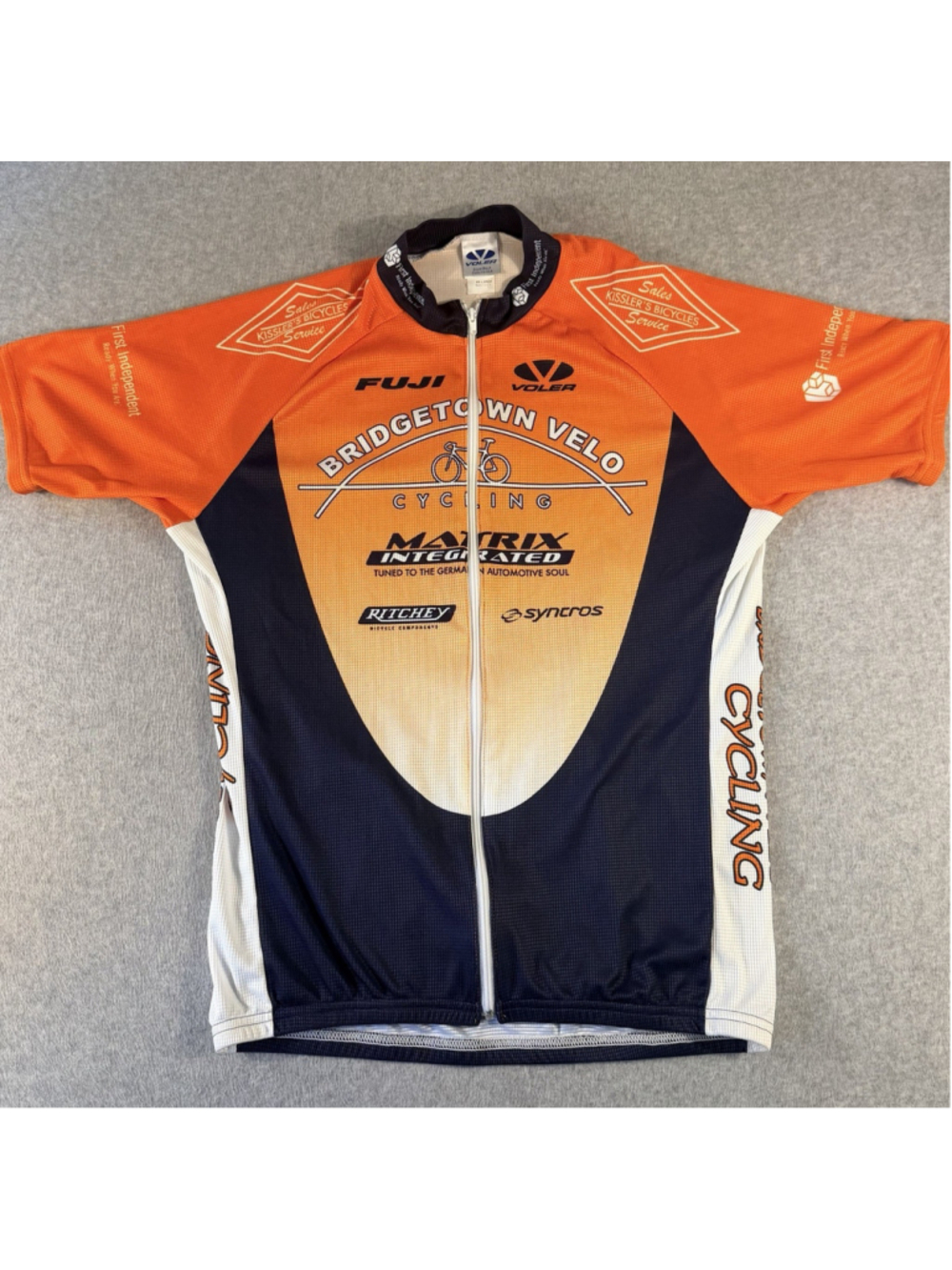Voler Bridgetown Velo Cycling Jersey Men’s 2XL Full Zip Orange Portland Team